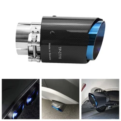 Universal Carbon Fiber Cut Out Nozzle for Muffler Car Exhaust Tips Pipe Cutout Decoration Tuning Accessories for BMW Audi Golf 7