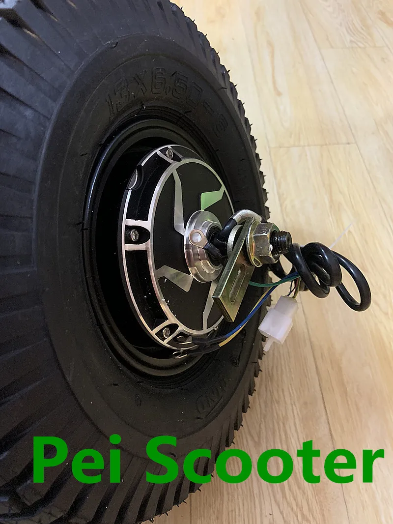 Single axle 13 inch 13X6.50-6 wide off road tyre brushless gearless scooter hub wheel motor fit disc brake phub-167NS