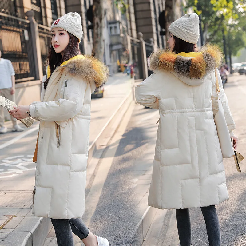 Women Winter Down Jacket Long Down Coat Female Large Fur Hooded Warm Clothes 2020 Thick Slim Ladies Jackets Hiver LW1470