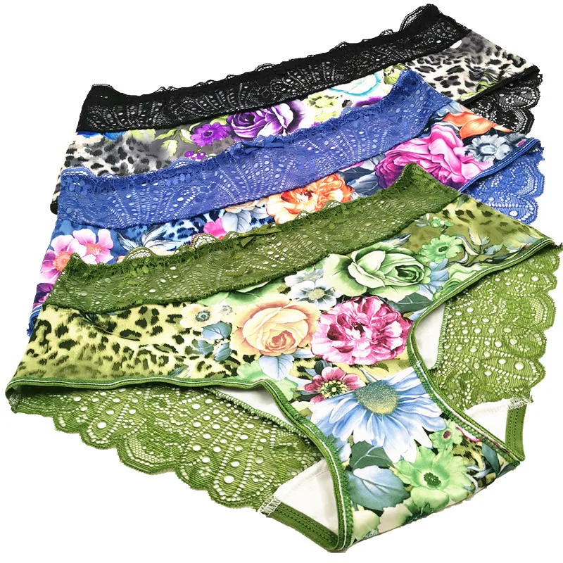 Panties for Women Briefs Sexy Lingerie Fashion Beautiful High Quality Lace Flower Hollow Plus Size 6XL Female Underwear