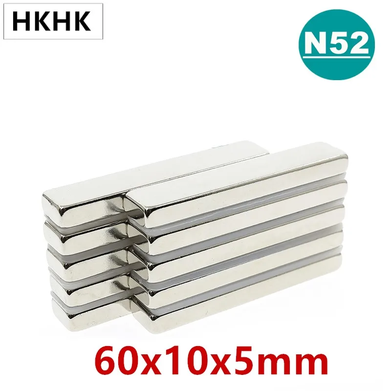 

N52 60x10x5 mm Neodymium Magnet 60mm x 10mm x 3mm NdFeB Block Rectangular Super Powerful Strong Permanent Magnetic imanes 60mm