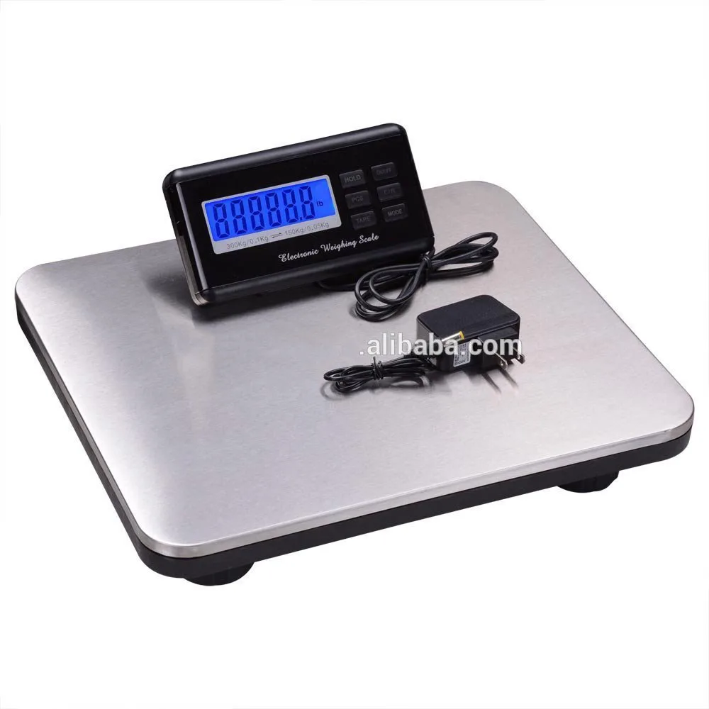 

300kg Portable Electronic Balance Digital Postal Scale LCD Floor Weighing Scale Stainless Steel Platform