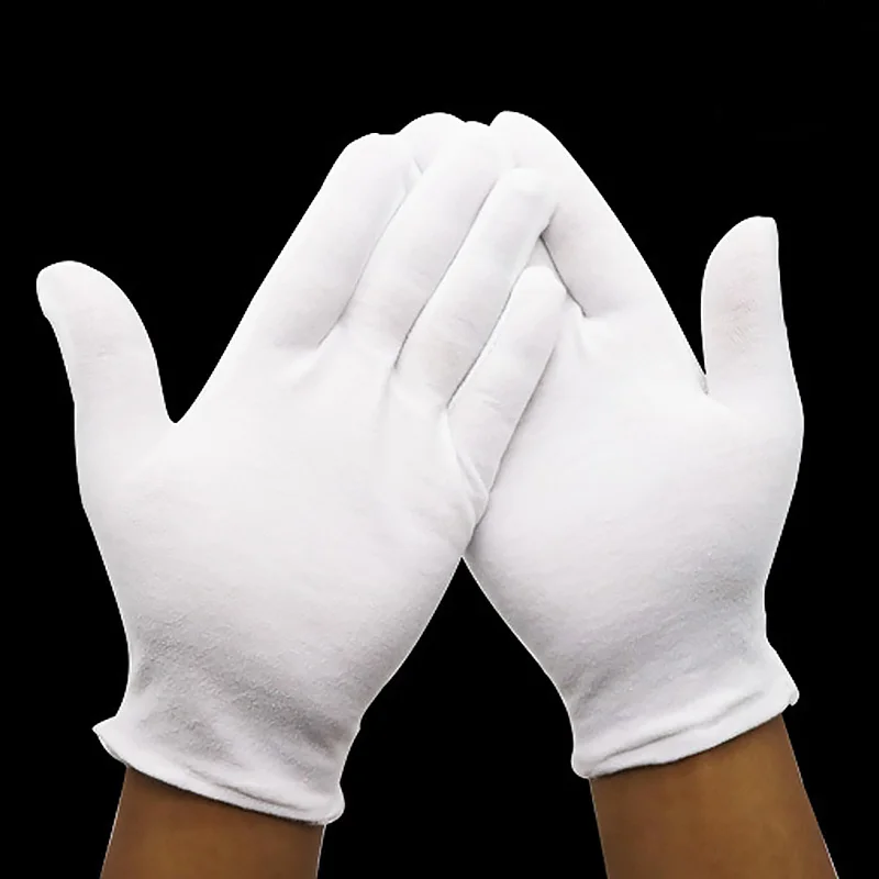 High Quality  White Labor Insurance Cotton Work Gloves Medium Thick Etiquette Ceremonial Mechanism Inspection Jewelry Gloves