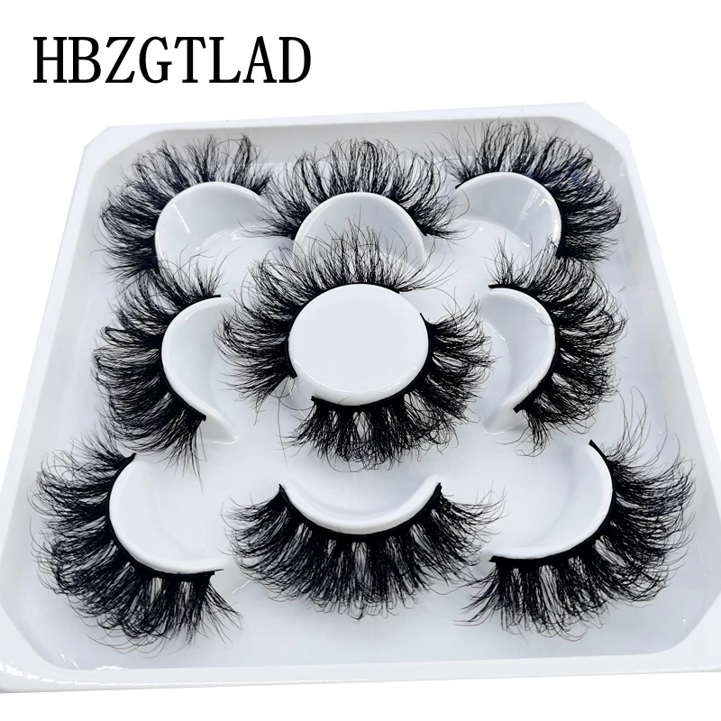 5 Pairs 10-25mm 3d Mink Lashes Bulk Faux with Custom Box Wispy Natural Mink Lashes Pack Short Wholesales Natural False Eyelashes