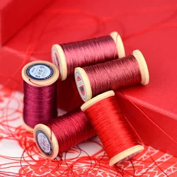 0.3mm Hand Woven Embroidery Tassel Line 50M High-strength 3-strand Red
