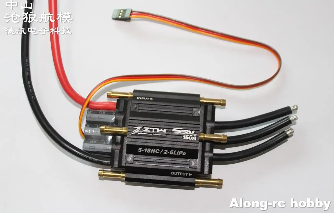 ZTW Seal SBEC 90A 130A 200A 300A Waterproof Brushless ESC For Boat With Water-cooling System RC Boats Racing DIY Model Part