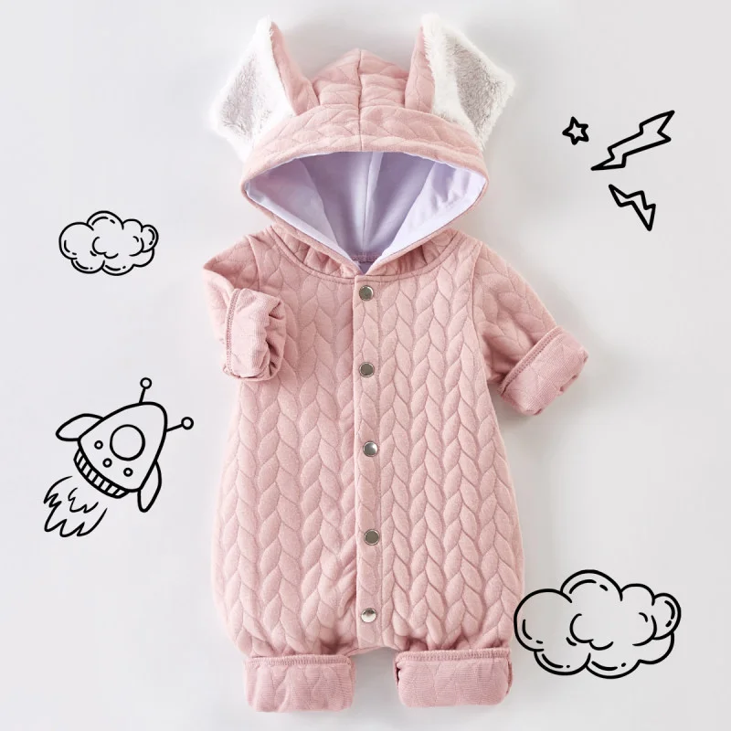 

Winter Clothes for Newborns Overalls Rabbit Jumpsuit Rompers Warm Baby Clothing Unisex Hooded Rompers Baby Boys Girls Clothes