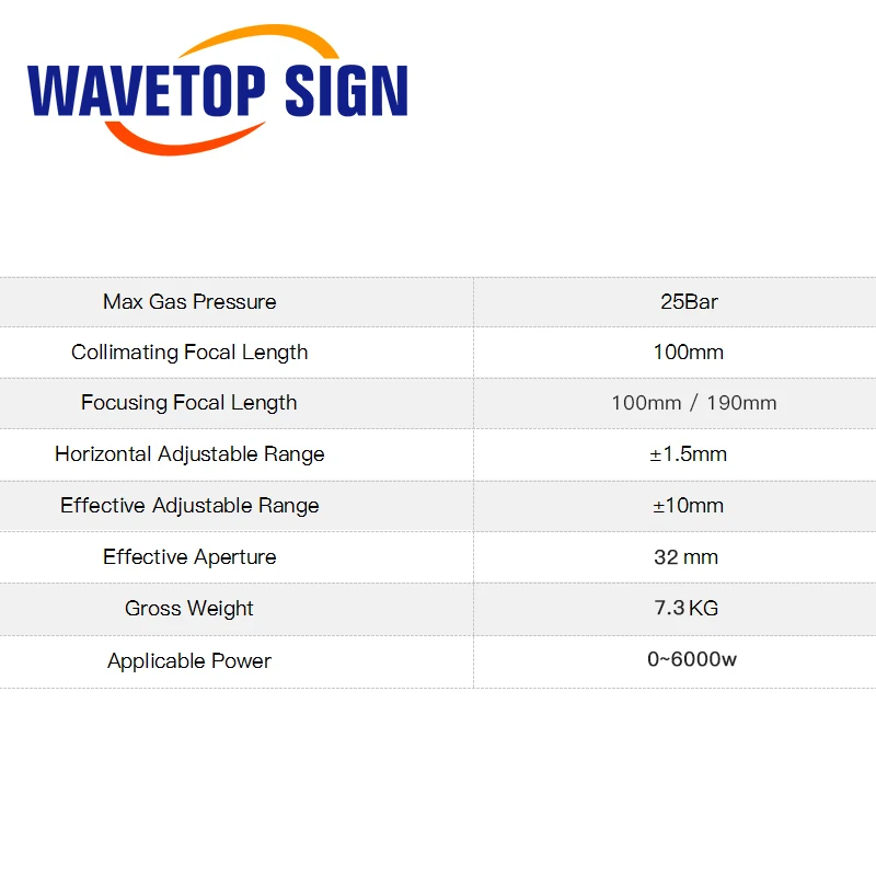 WaveTopSign WSX NC60 0-6kw Cabeça de corte a laser de fibra com foco automático 6000W QBH de alta potência para corte de metal