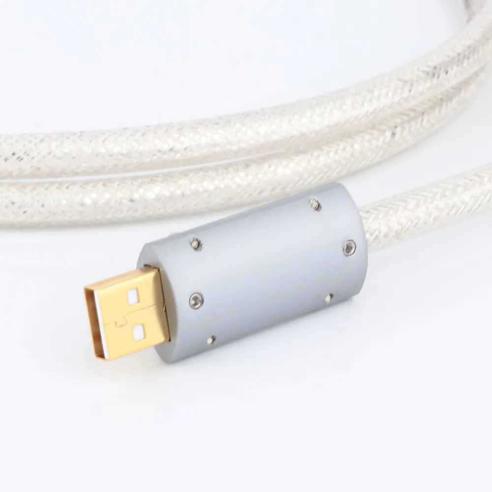 QED OCC Kabel USB A ke B DAC Berlapis Perak Kabel USB HIFI Data Kabel Hifi USB Hi-End DAC