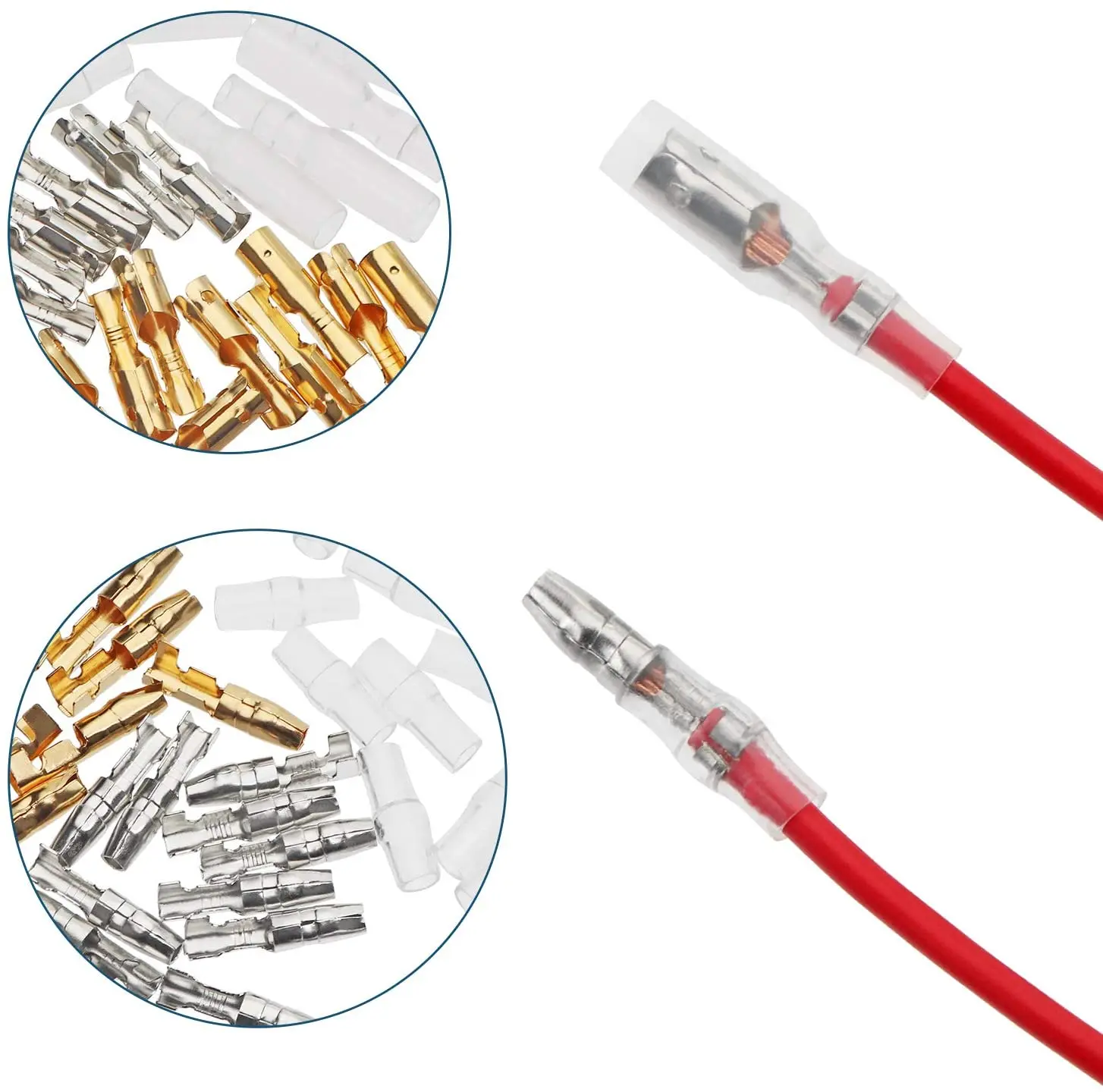 600/400PCS Bullet Terminals Car Auto Motorcycle Crimp Terminals Electrical Wire Connectors Bullet Connectors SN48B Crimping Kit