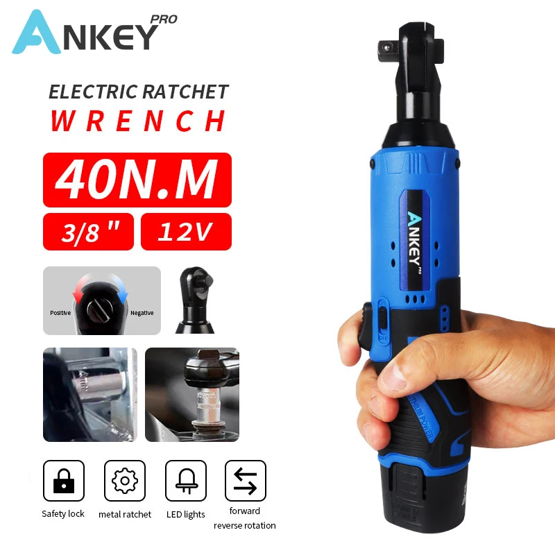 Cordless Electric Wrench 12V 3/8 Ratchet Wrench Set Angle Drill Screwdriver to Removal Screw Nut Car Repair Tool ByANKEYPRO