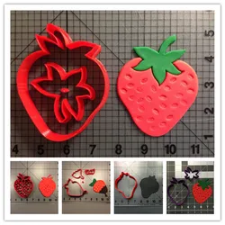 Fruit cute strawberry olive mango shape silhoutte stead bread kids birthday cake cupcake top fondant cookie cutters