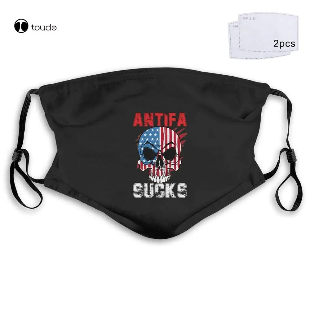 Antifa sucks Face Mask Filter Pocket Cloth Reusable Washable