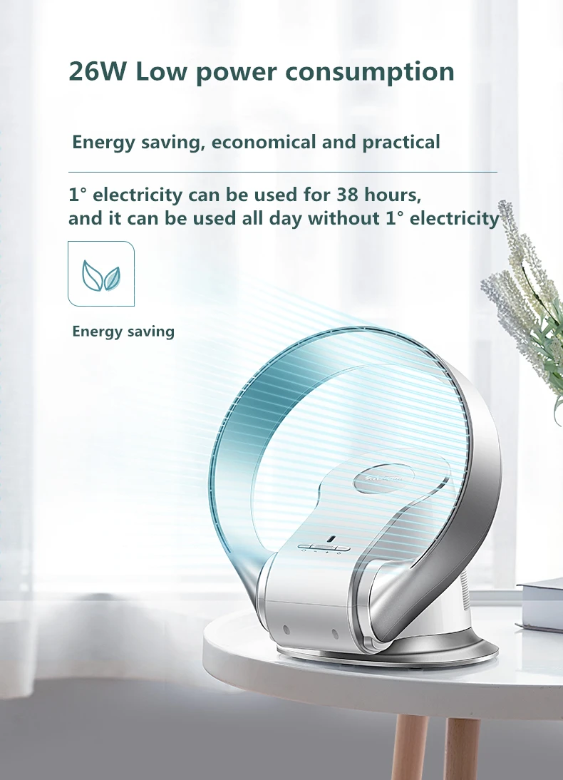 Elektrische Stumm Fan mit Fernbedienung Gesteuert Blattloser Leistungsstarke Weiche Wind Wand Fan für Home Desktop Turm Fan 180 Grad Schwingen – Detail 14
