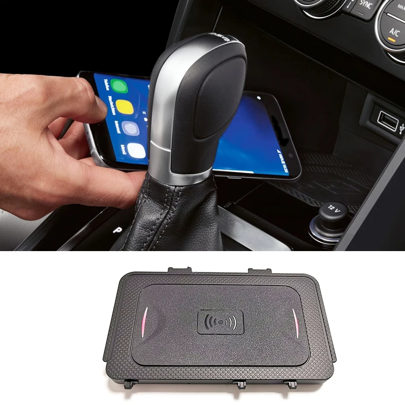 Car wireless charger for VW T-Cross T-Roc Jetta MK7 Teramont Phideon 15w fast phone charger charging panel pad phone holder