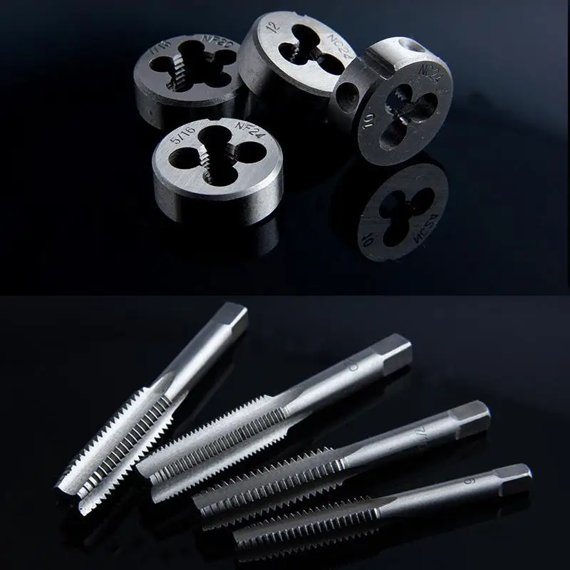 HiMISS 40pcs Tap Die Set Hand Thread Plug Taps Handle Alloy Steel Threading Tool Screw Thread Wrench Dies Kit With Storage Case