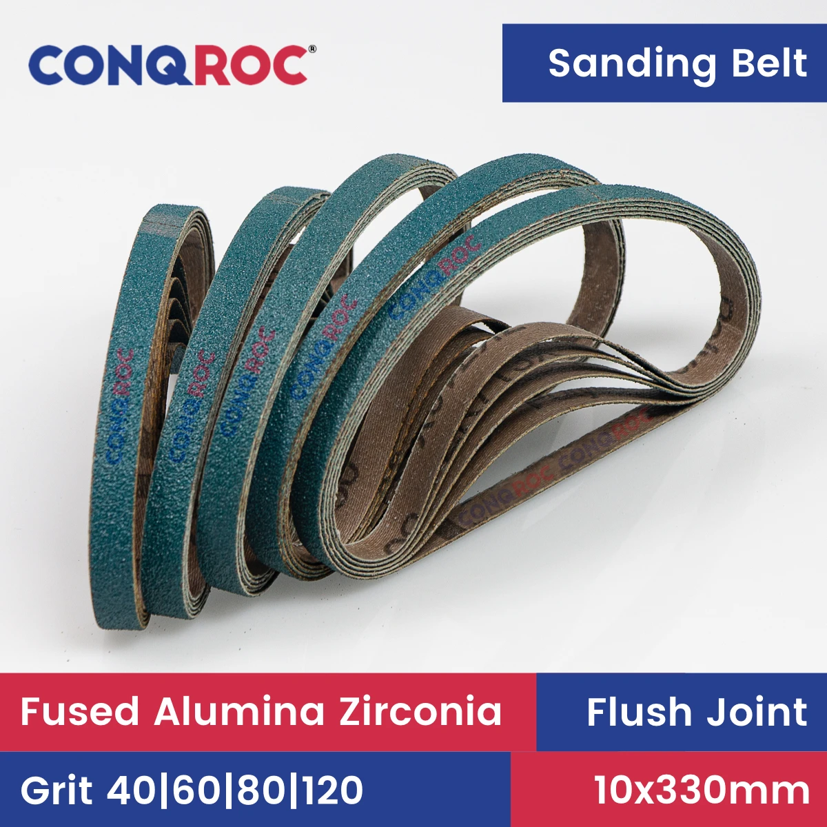 25 piezas 10x330mm correas de lijado circonita de alúmina fundida 3/8 \