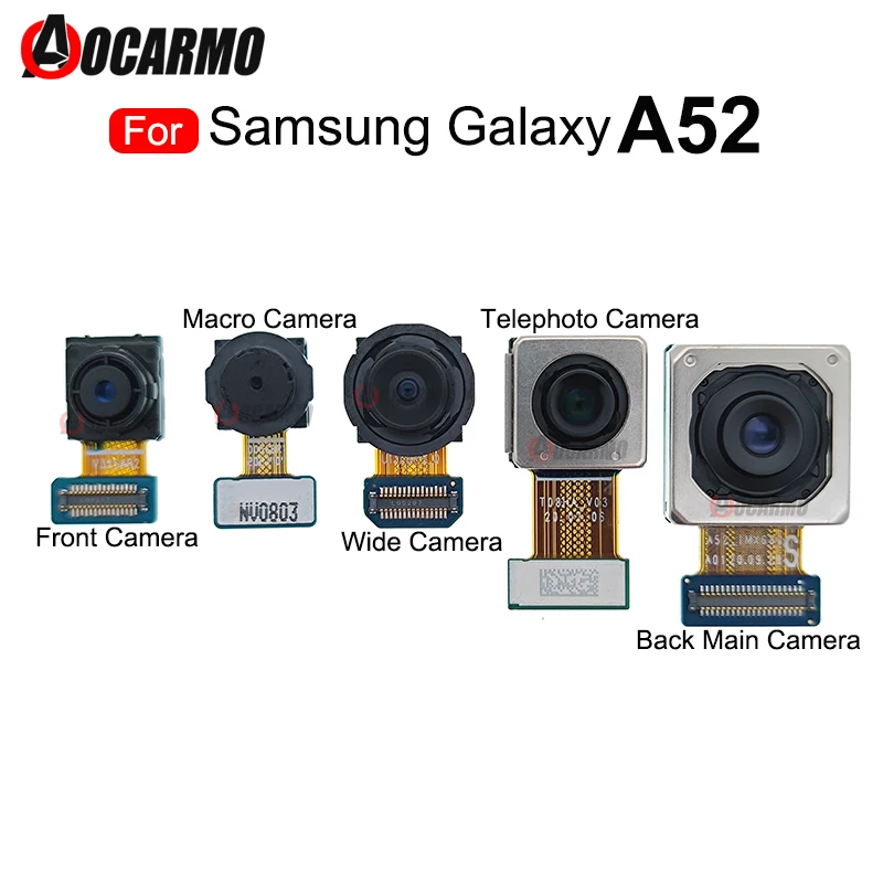 

Для Samsung Galaxy A52 Передняя лицевая задняя часть Сверхширокоугольный/макро/телеобъектив Задний модуль основной камеры Гибкий кабель Запасные части