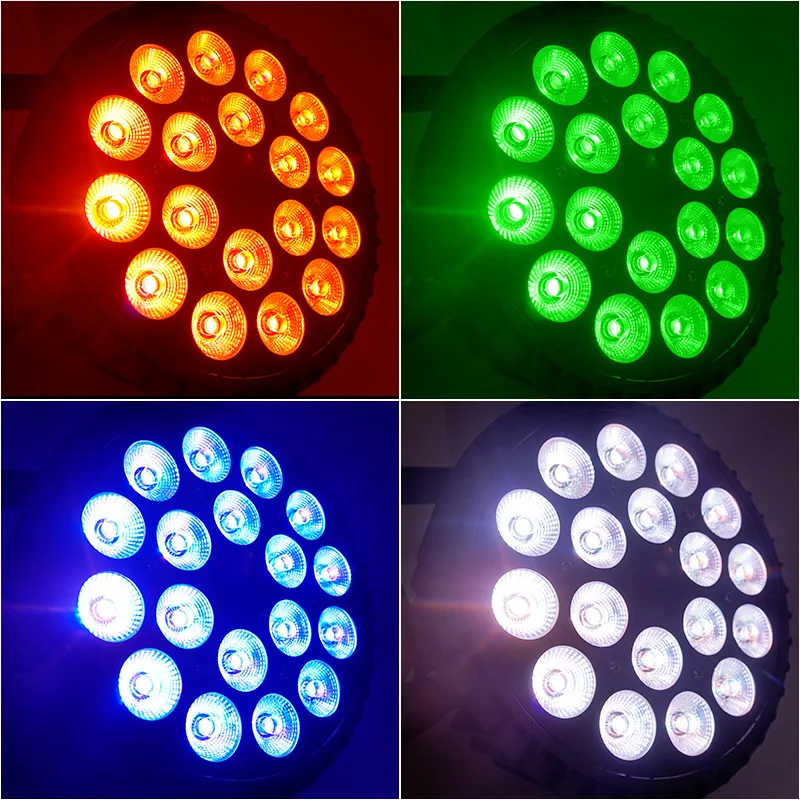 18pcs*10w Led Par Light Stage Lighting RGB Led Par Light Dj Flat Par Light Stage Led Par Light  Strobe DMX Controller for Dance