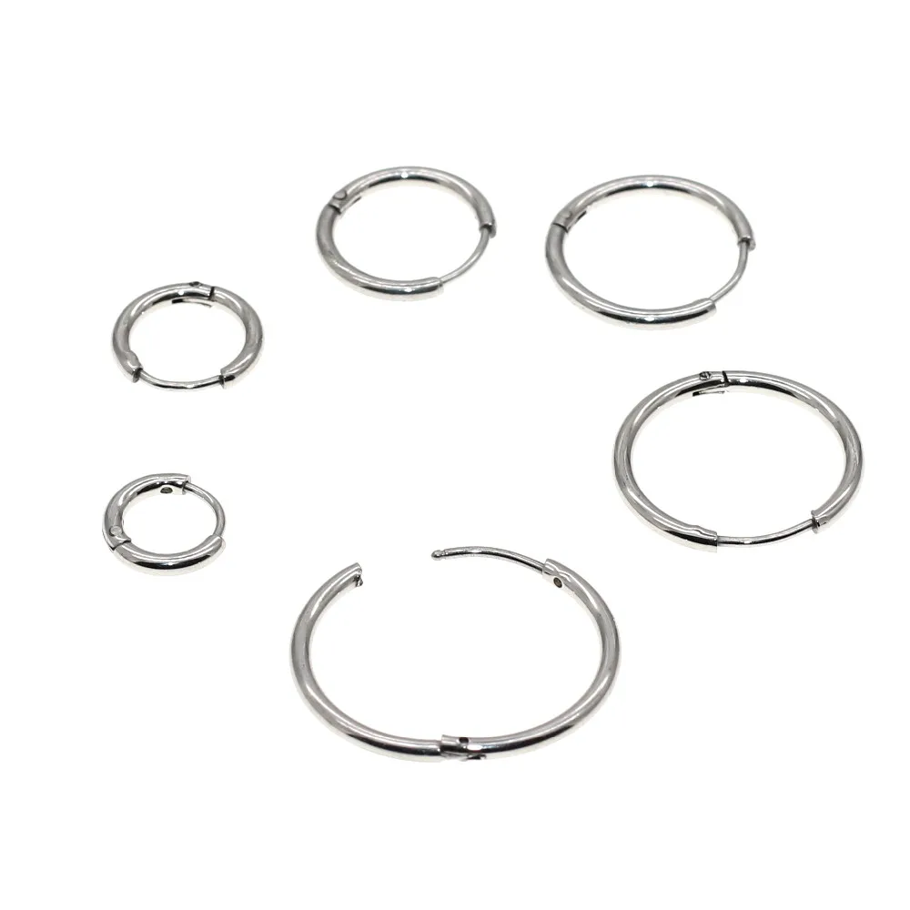 316 Edelstahl Creolen Mini 1,6mm Runde Form Erhältlich in 6MM 14MM 16mm Größen Klassischer Schlichter Stil Schmuckzubehör – Detail 11