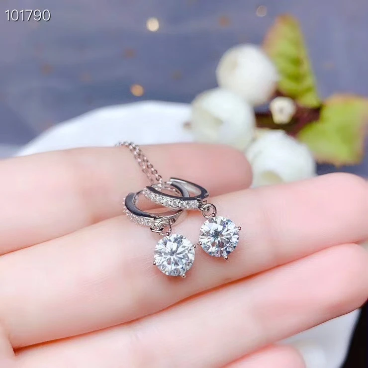 attractive shiny moisanite dangling earrings 925 silver hook earrings 6.5*6.5mm size gem women earrings party gift sparkling