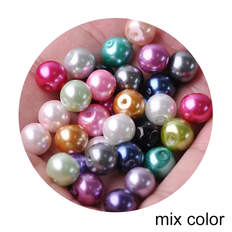 Lot Colors Round Pearl Coated Glass 4mm 6mm 8mm 10mm Loose Spacer Beads for Jewelry Making DIY Crafts