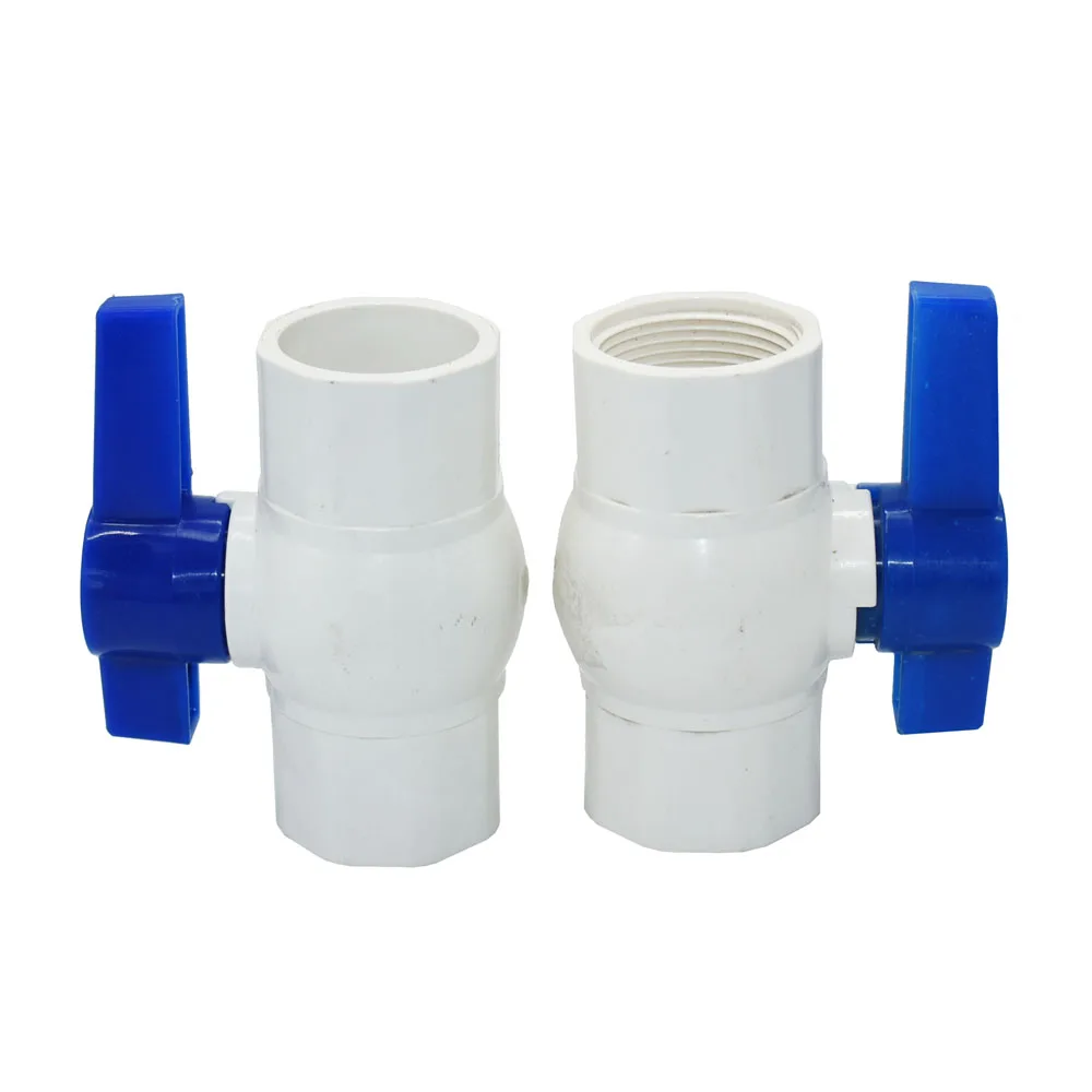 Pvc Tube Quick Connector 20/25/32/40/50/63/75mm Plastic Ball Valve Thread Welding Tap Coupler Farm Irrigation Water Pipe Fitting