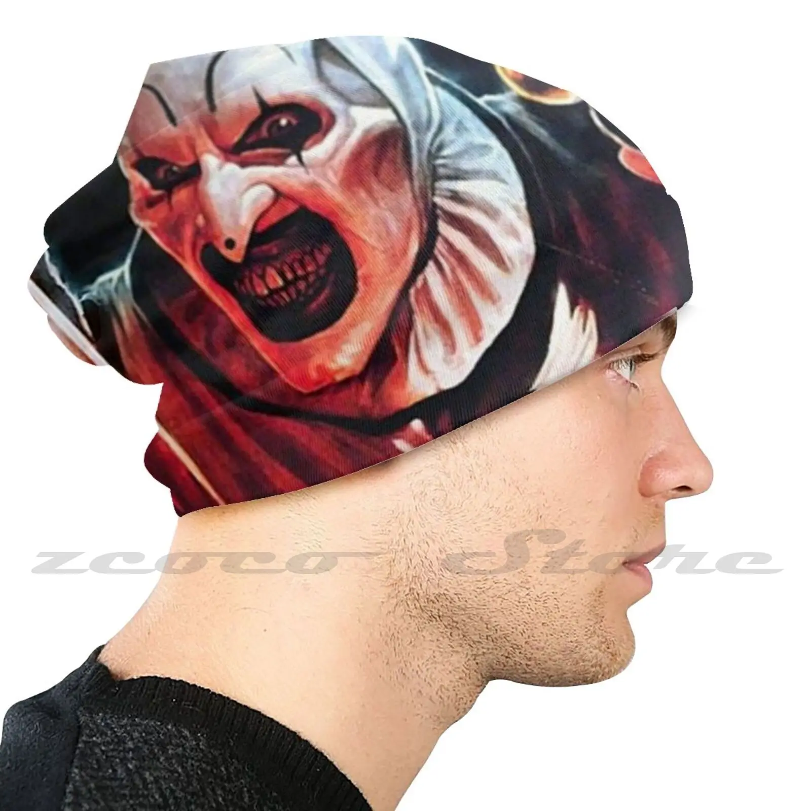 Terrifier 2 Horror Movie Personalized Pattern Knit Hats Plus Size Elastic Soft Cap Terrifier Terrifier 2 Art The Clown Horror