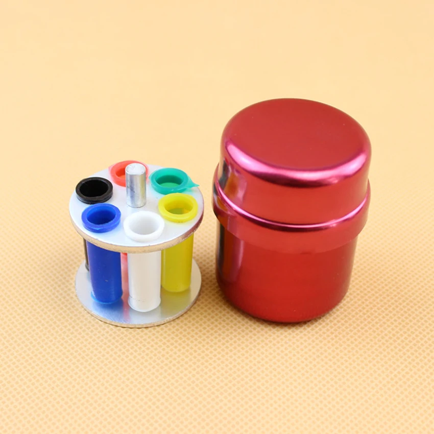 ทันตกรรมไฟล์ Burs ผู้ถือกล่องเก็บกล่องฆ่าเชื้อโรคกล่องรอบ6หลุม Diamond Bur คอนเทนเนอร์,4สี