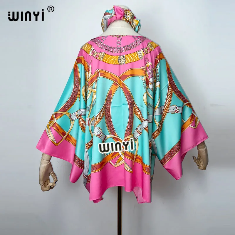 WINYI 2021 Elegant Printed Summer Boho Clothing For Women with Headband Dashiki African Lady Blouse европейская одежда For Women