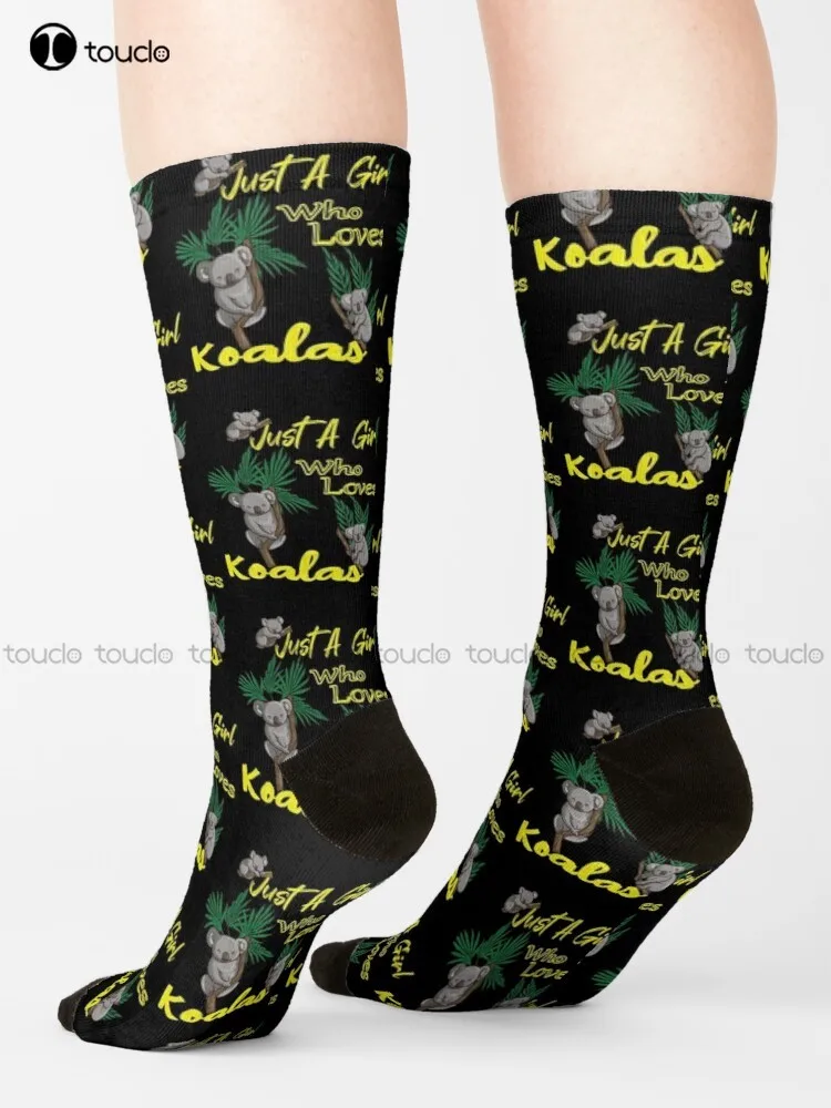 New Just A Girl Who Loves Koalas Socks Novelty Socks For Women Personalized Custom Unisex Adult Socks Teen Socks