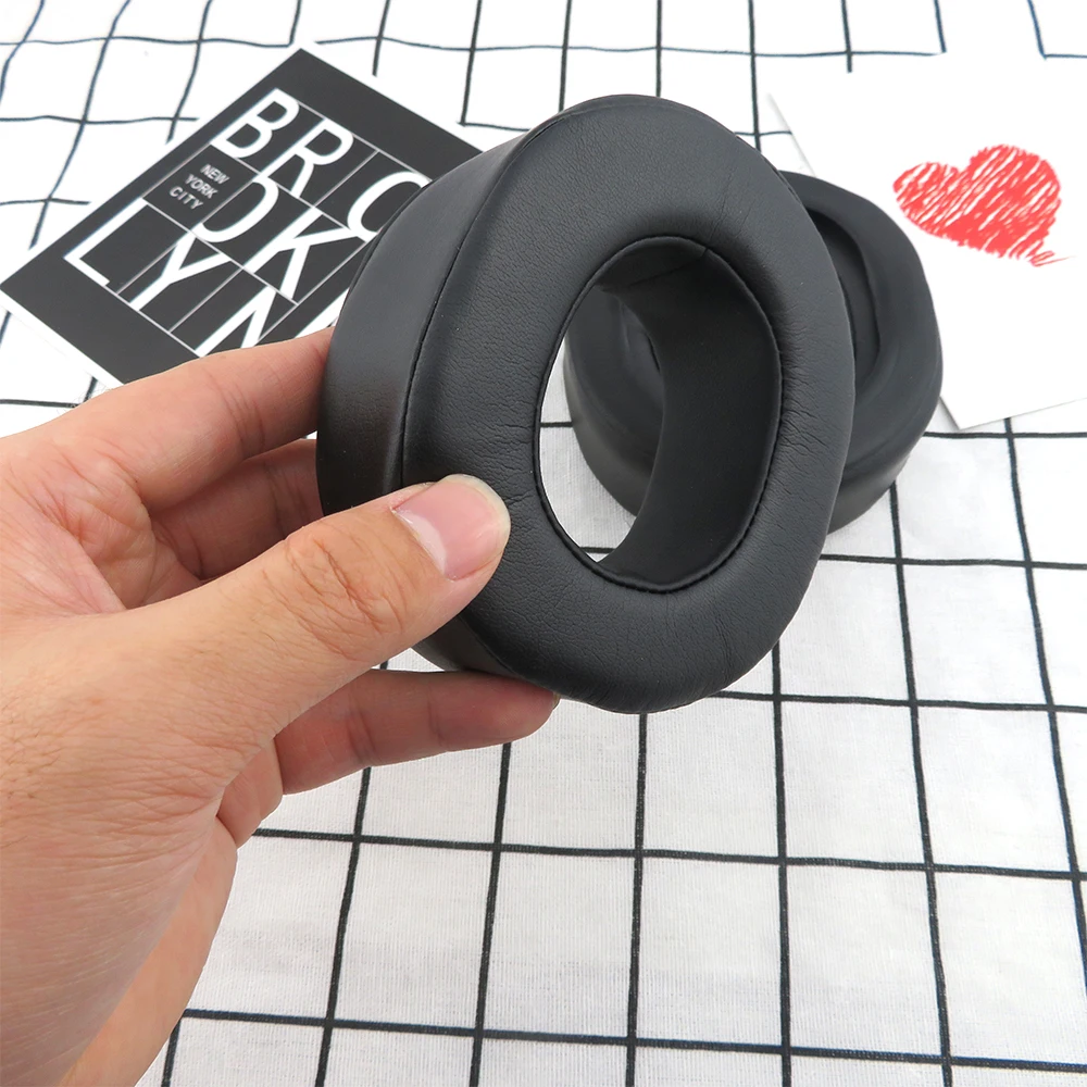 Almohadillas para auriculares Sony MDR-DS7500 MDR DS7500, repuesto de almohadillas para los oídos, Material de cuero arrugado