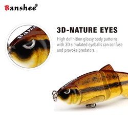 Banshee 100mm 11g VMJ04-4 Fishing Lure 4 scetions Multi Jointed Sinking Swimbait Hard Artificial Bait