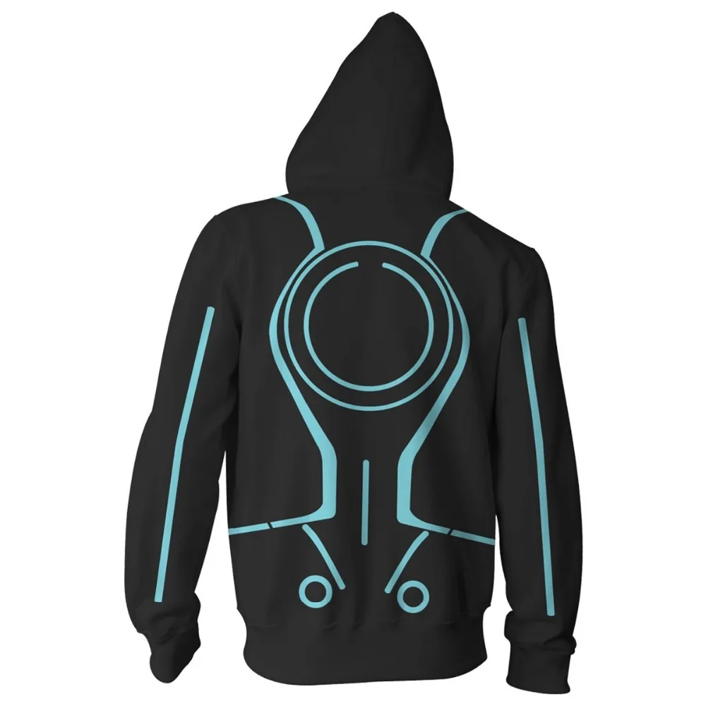 Tron: Legacy-sudaderas con capucha con estampado 3D, disfraces de Cosplay, abrigo con cremallera, chaqueta, uniforme Streetwer, nueva película, primavera y otoño