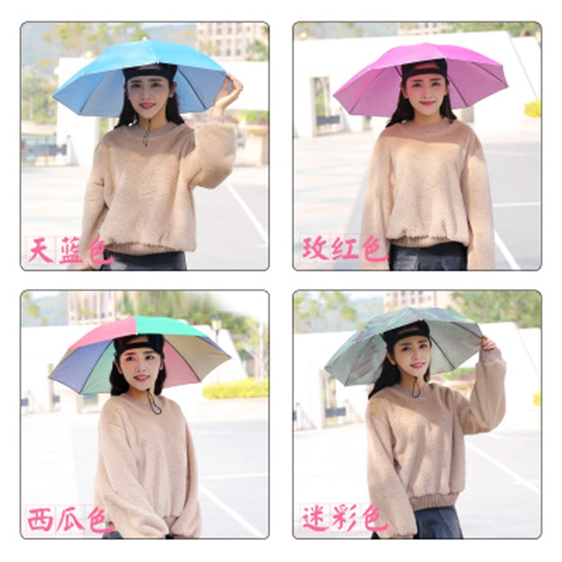 

2020 Hot Selling Mini Umbrella Foldable Umbrella Hat Outdoor Sun Fishing Paraguay Millet Umbrella Unisex Rain Gear