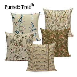 45x45cmCartoon Flower Pillowcase Plant Print Throw Cushion Pillow Cover Printing Cushion Pillow Case Bedroom Office Car Supplies