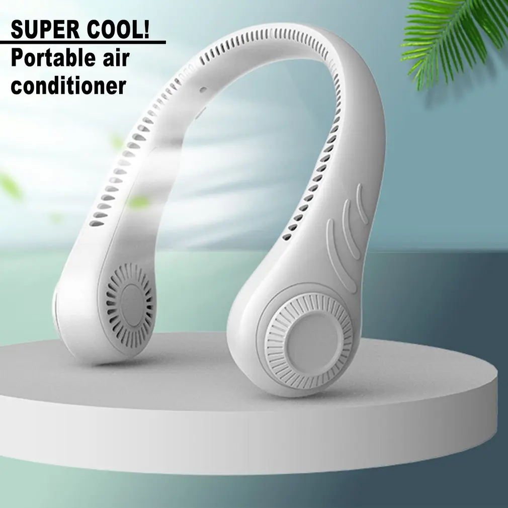 

NEW Mini Neck Fan Portable Bladeless USB Rechargeable Mute Sports Fans for Outdoor Ventilador Portatil Abanicos Cooling