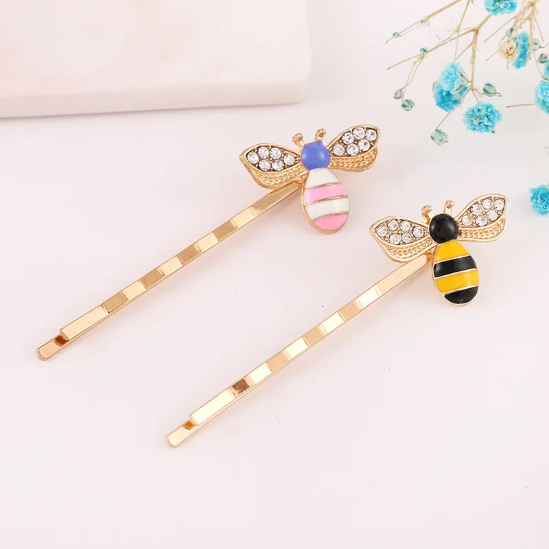 2pcs Fashion Wild Butterfly Bee Shape BB Clip Word Hairpin Barrettes Women Children Girl Handmade Headdress Diy Accessories