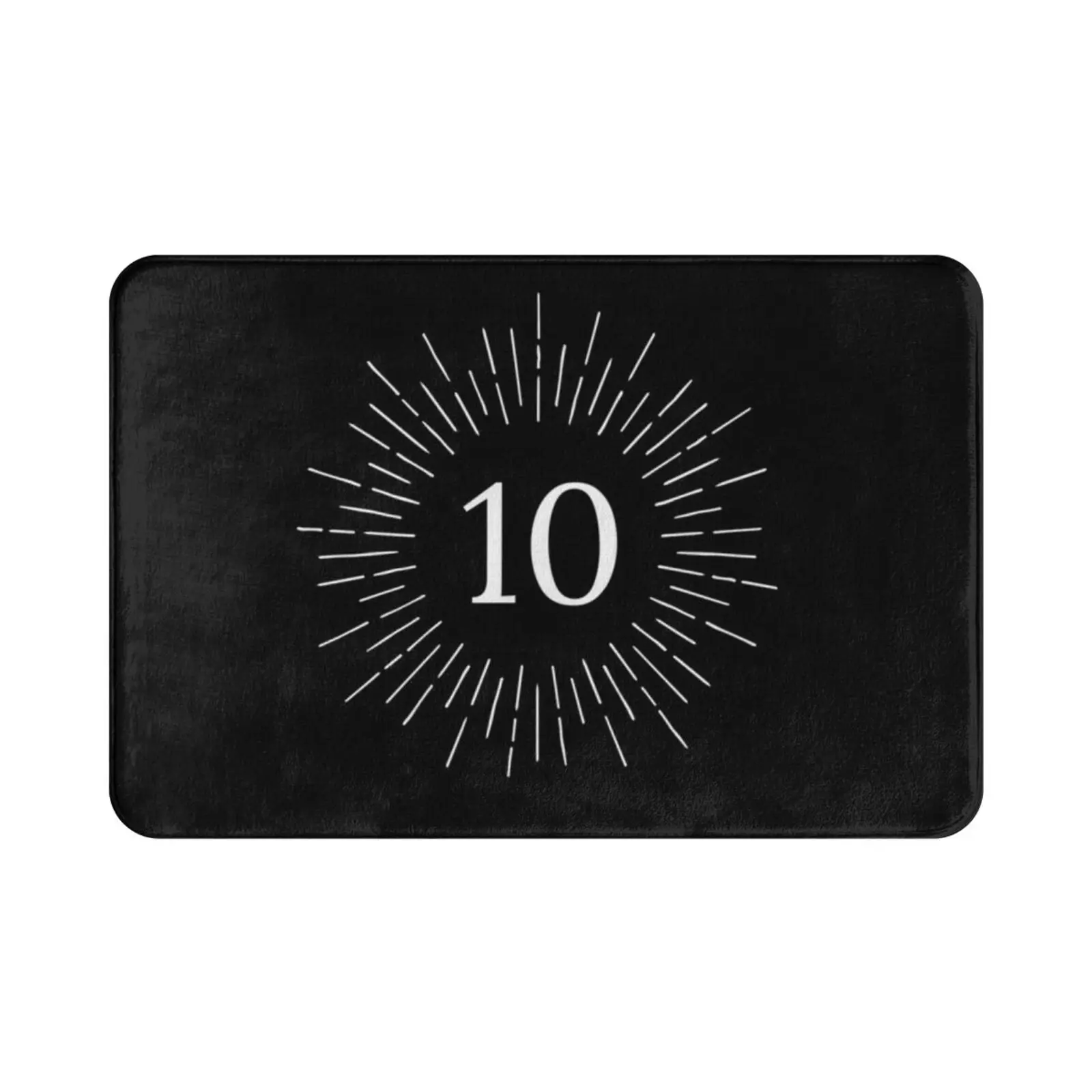 Number 10 Design Carpet Mat Rug Cushion Soft Non-Slip 10 Ten Number Favorite Lucky Numerology Team Synesthesia Count