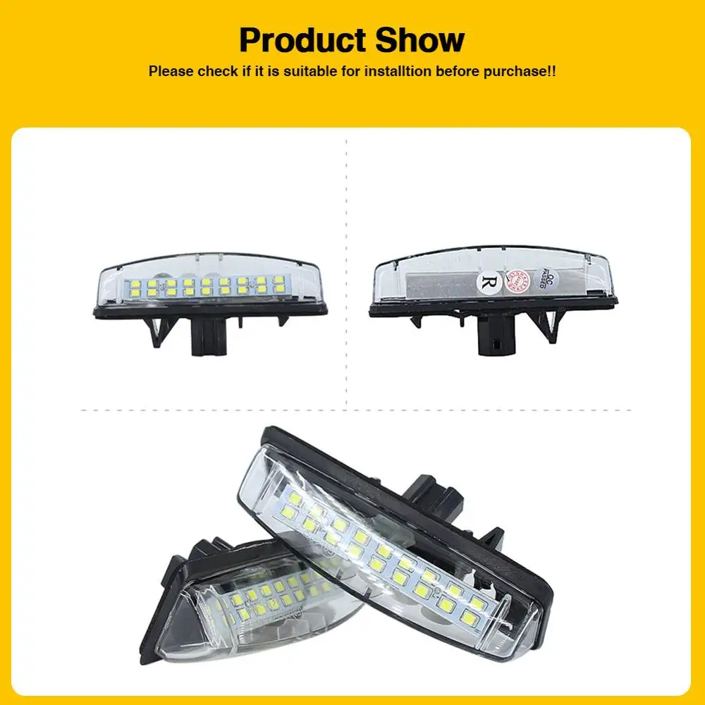 2Pcs CanBus LED License Plate Lights for Toyota Camry/Aurion Avensis Verso Echo Prius LEXUS  Is200 / Is300 1999~2005 Number Lamp