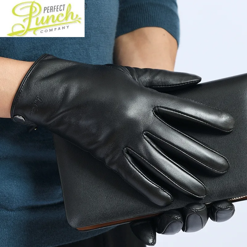 

Fashion New Men's Gloves Winter Genuine Sheepskin Leather Gloves Male Touch Screen Warm Thick Gloves Handschoenen SQQ399