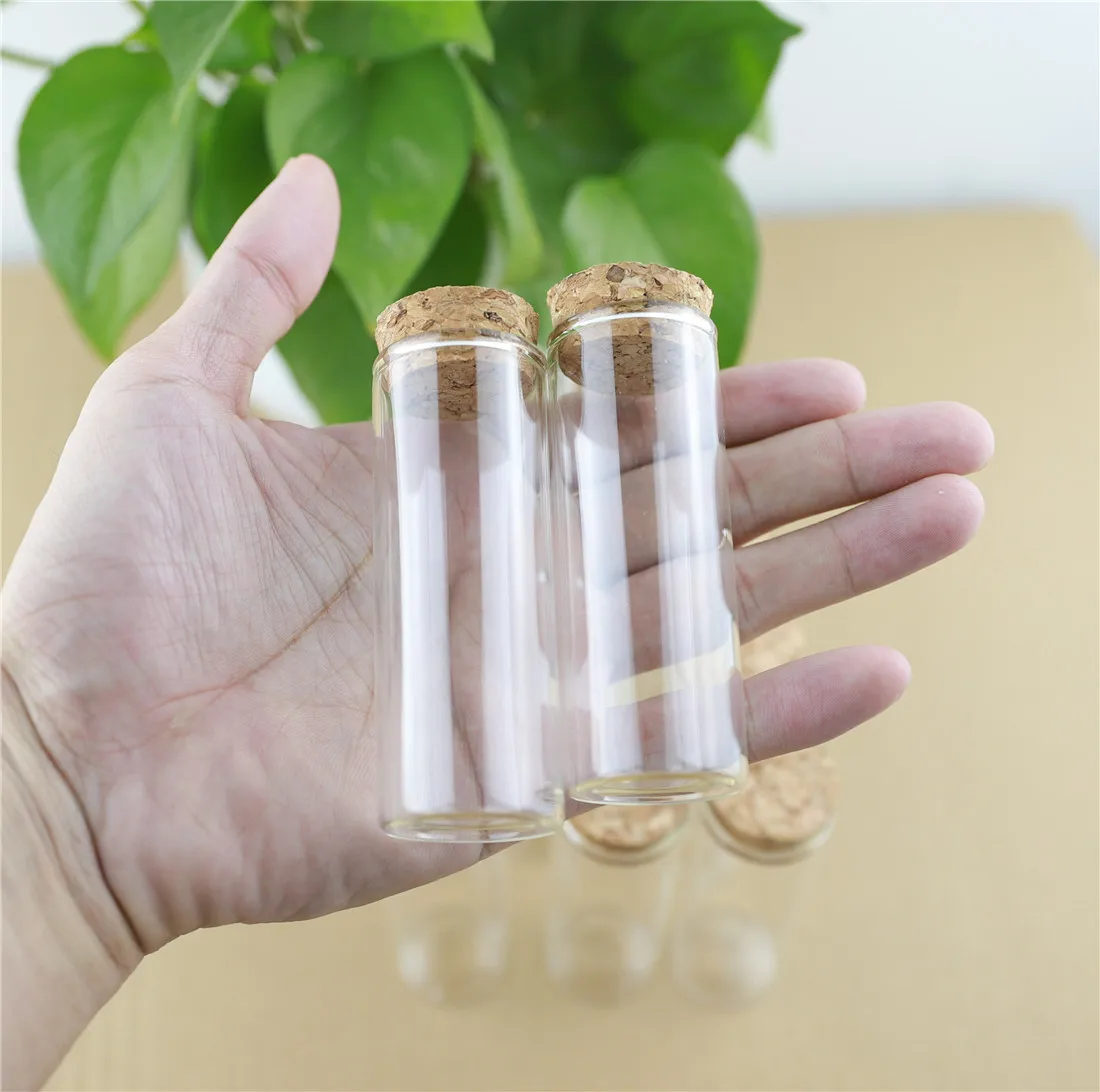 24pcs/lot 30*80mm 40ml Cork Stopper Mini Glass Bottle Spicy Storage Bottle Container Glass Jars Vials DIY Craft