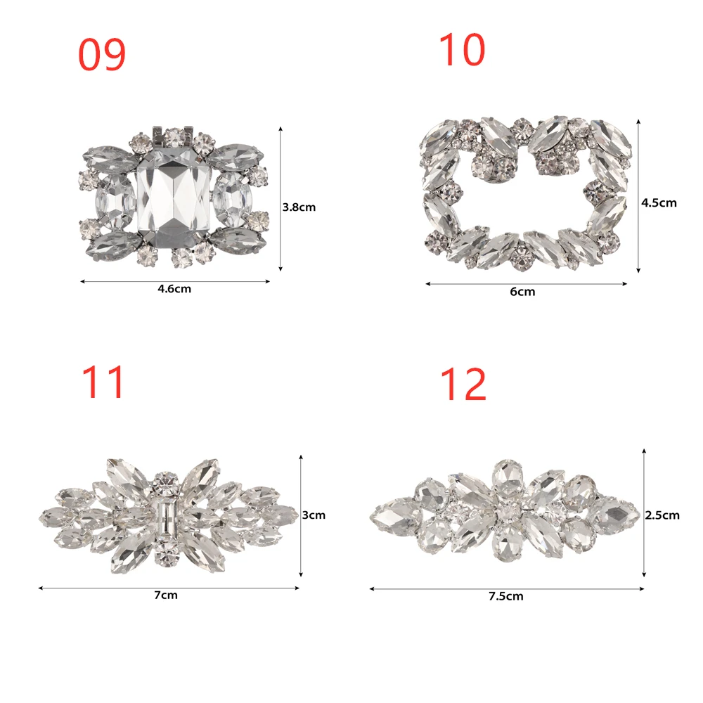 1Pcs เงาตกแต่งคลิปสำหรับ DIY รองเท้าสุภาพสตรีรองเท้า Heel Charm หัวเข็มขัดผู้หญิงเจ้าสาวรองเท้าตกแต่ง Rhinestone