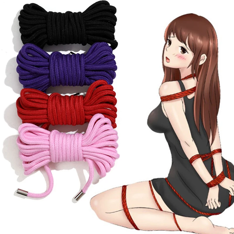 Cuerda de Bondage Shibari para parejas, cuerda de restricción de esclavo, algodón de seda suave, Juguetes sexuales para adultos, juego de rol de