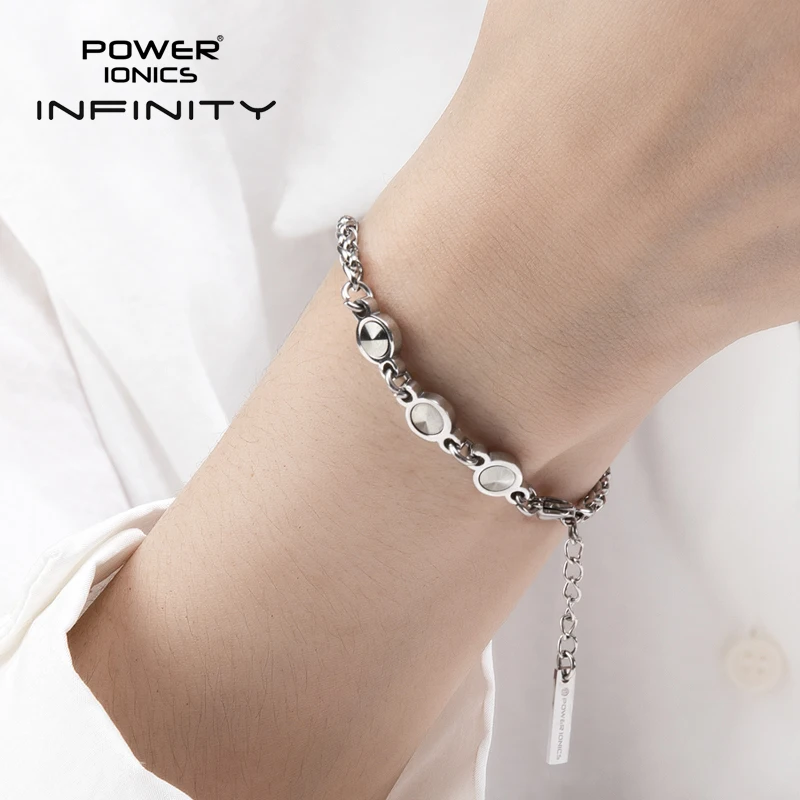 Power Ionics INFINITY Series New Trendy Fashion Jewelry Women Germanium 3mm Charm Health Bracelets Bangles Free Engraved Gifts