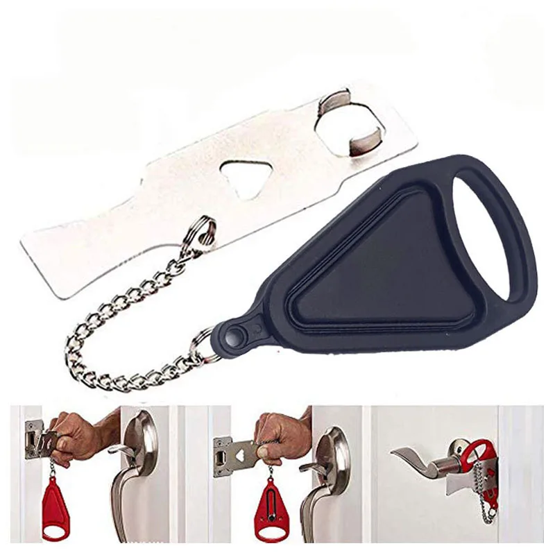 Portable Door Lock Self-Defense Anti Theft Door Locks Safety Latch Door Stopper Security Hotel Apartment Travel Home  Padlock