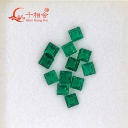 1.5-5MM  green square emerald cut Created Hydrothermal Muzo Emerald including minor cracks and inclusions loose gemstone