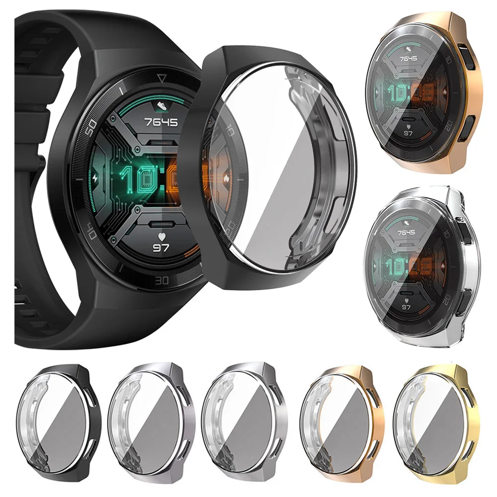 Electroplated TPU Protective Case For Huawei Watch GT2e Full Screen Protector Shell Bumper Cover