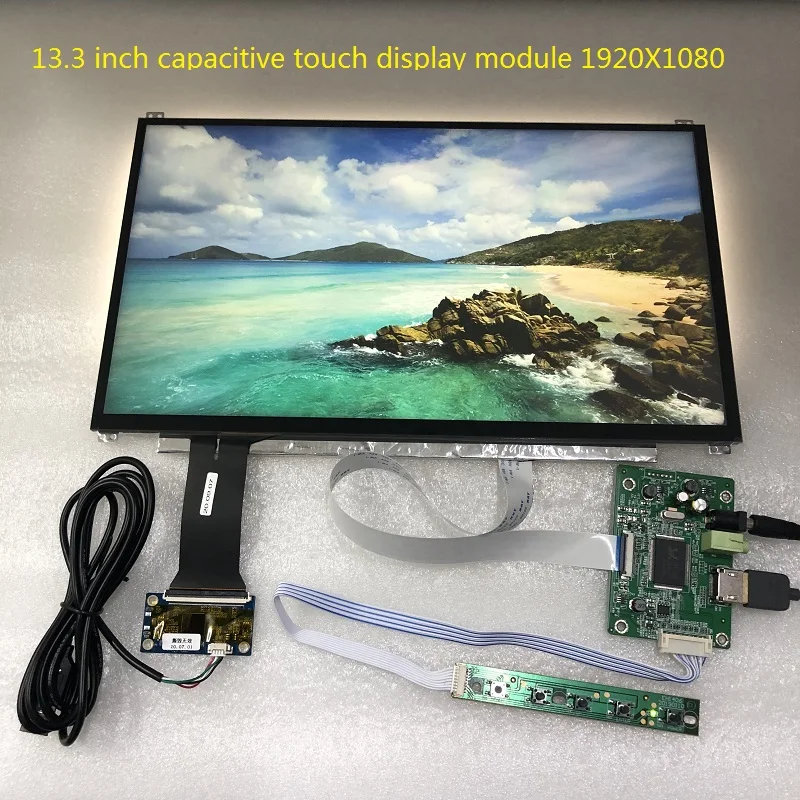 

13,3 дюймовый емкостный сенсорный модуль kit1920x1080 IPS HDMI ЖК-модуль Автомобильный Raspberry Pi 3 10 точечный емкостный сенсорный монитор