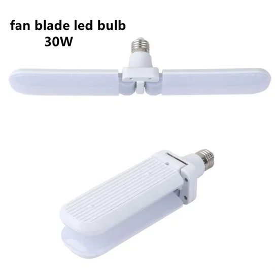 

E27 LED Bulb Fan Blade Timing Lamp AC85-265V 30W 45W 60W Foldable Led Light Lampada For Home Ceiling Light